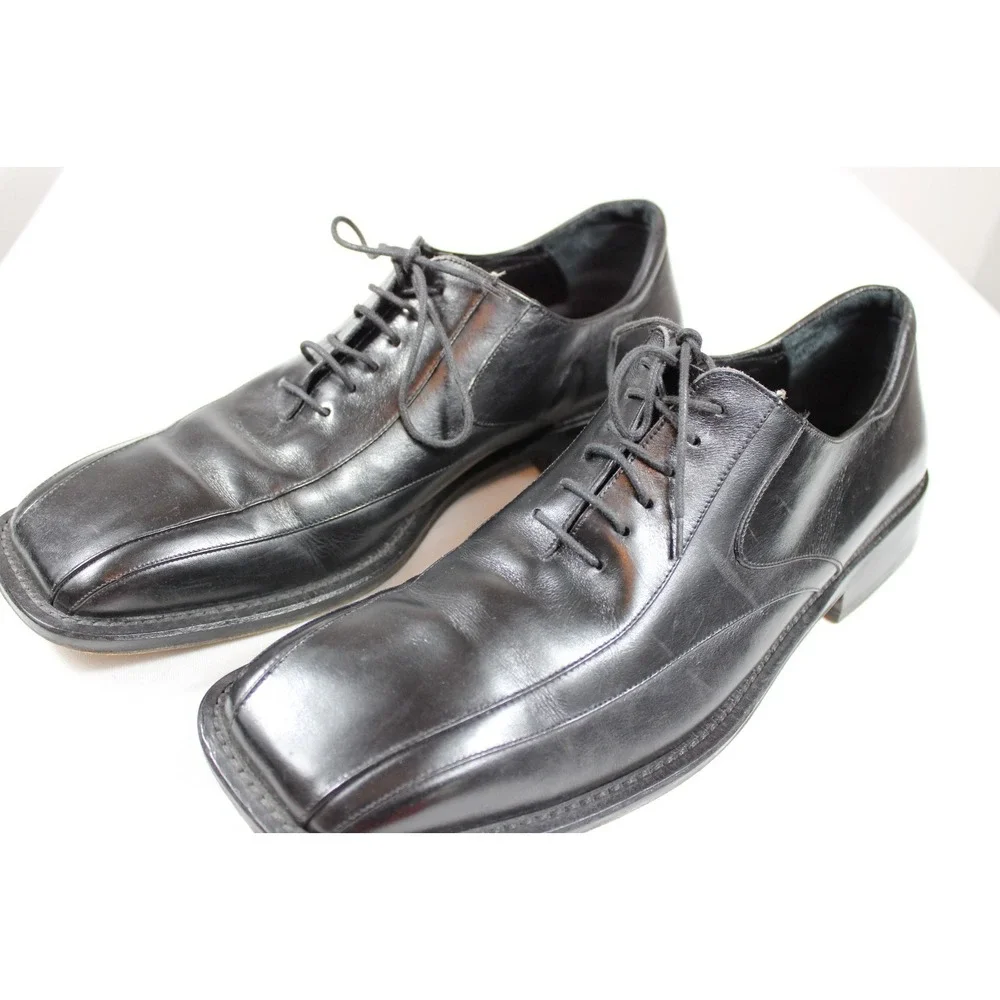 Mezlan Mens Black Leather Oxford Dress Shoes Cap Toe Lace Up Spain Size 10.5 M